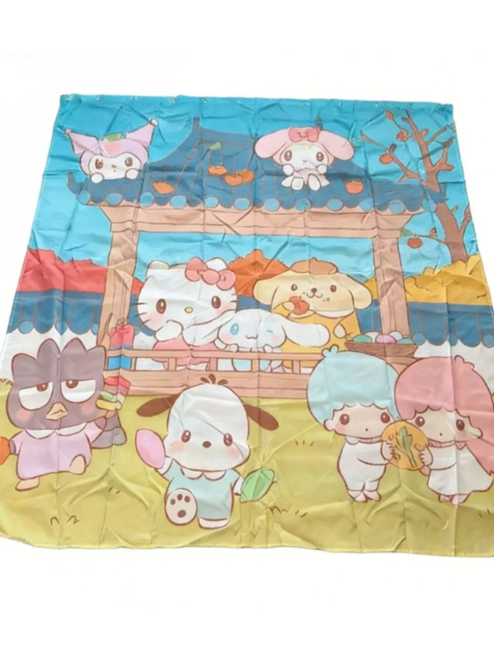 Cute Cartoon Characters Shower Curtain with 12 Hooks Included 59